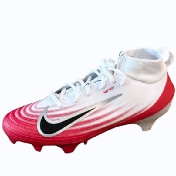 Nike Zoom Air Vapor Pro 1 Football Cleats White Red Mens Size 7.5 FB3298-102 - Picture 1 of 9